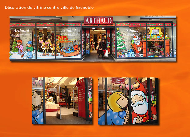 Adhésif pour vitrine centre-ville de Grenoble Arthaud